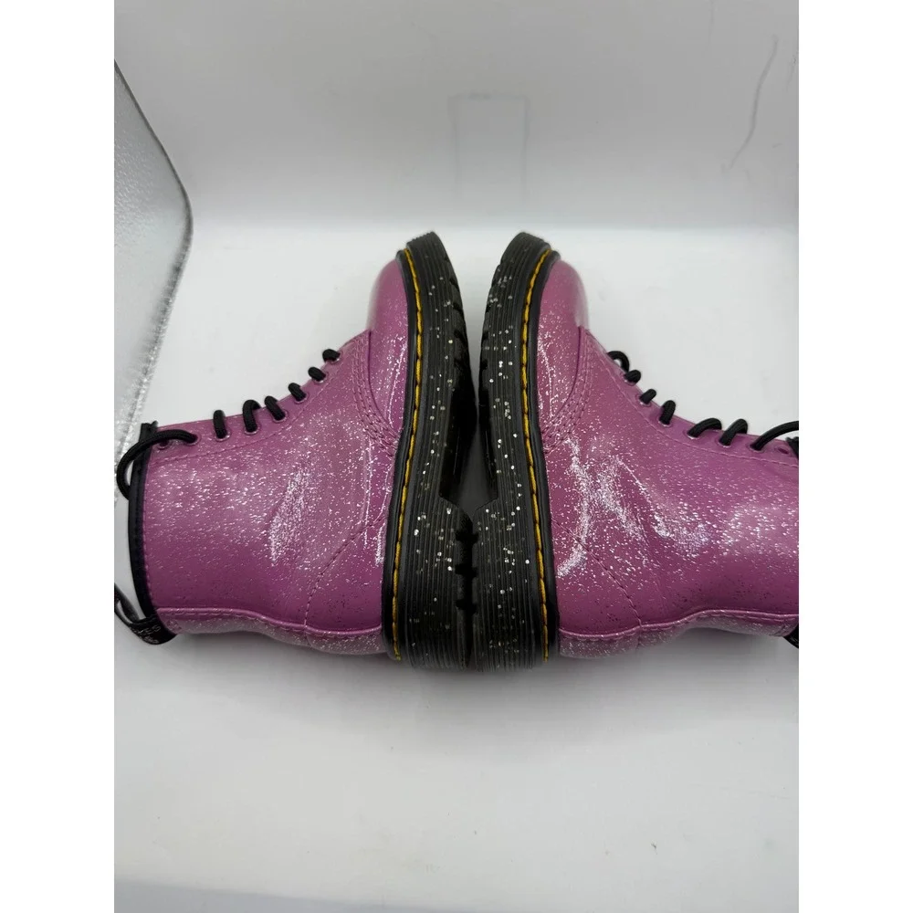 Dr. Martens 1460 T‎ Toddler Purple Cosmic Glitter Patent Leather Boots Size 7 US